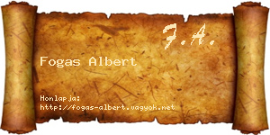 Fogas Albert névjegykártya