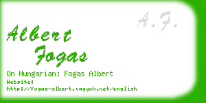 albert fogas business card